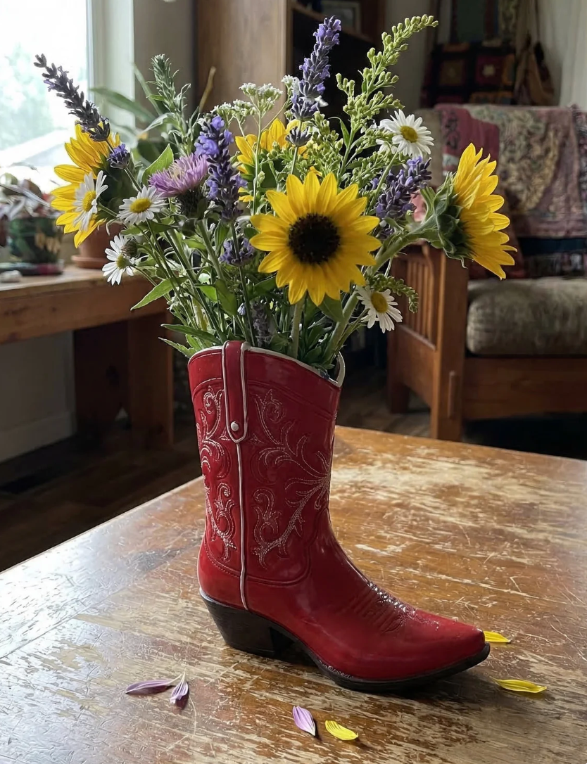Cowboy Boot Vases