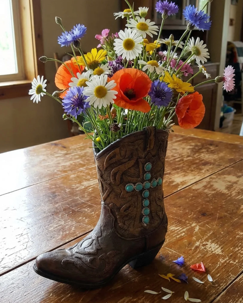 Cowboy Boot Vases