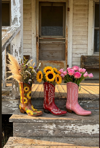 Cowboy Boot Vases
